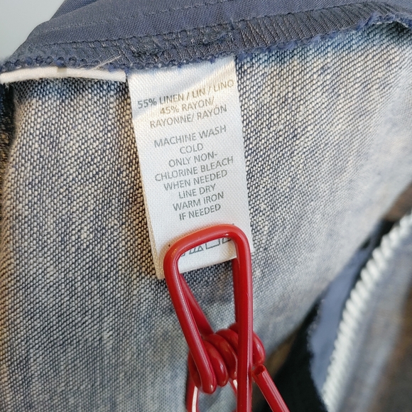 LOFT Blue Marisa Trousers Wide-Leg Linen Blend - Picture 11 of 11